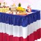 3-Pack 4th of July Plastic Table Skirts Decorations, Red, White & Blue Patriotic Disposable Table Skirts for Independence Day, Memorial Day & Veterans Day Parties, 2.4 x 14 ft